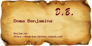 Doma Benjamina névjegykártya